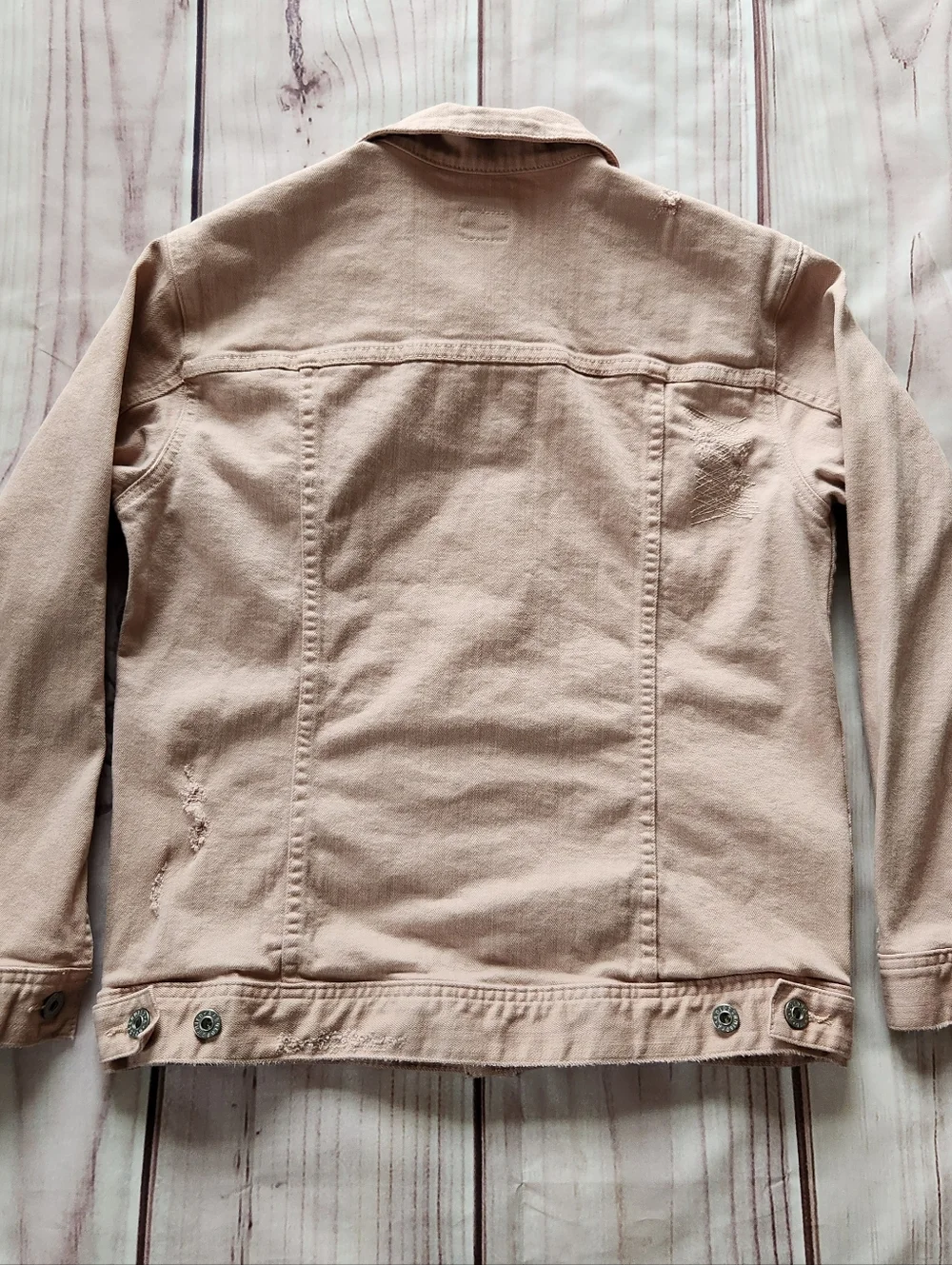 AG Adriano Goldschmied "Nancy" Denim Trucker Jacket Dusty Pink | Women's Size M - Picture 5 of 10